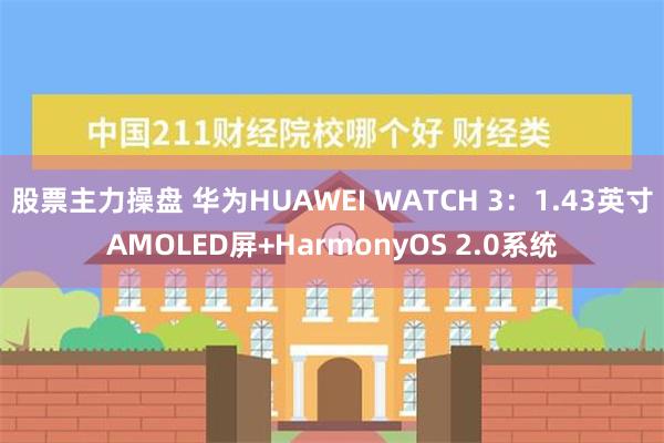 股票主力操盘 华为HUAWEI WATCH 3：1.43英寸AMOLED屏+HarmonyOS 2.0系统